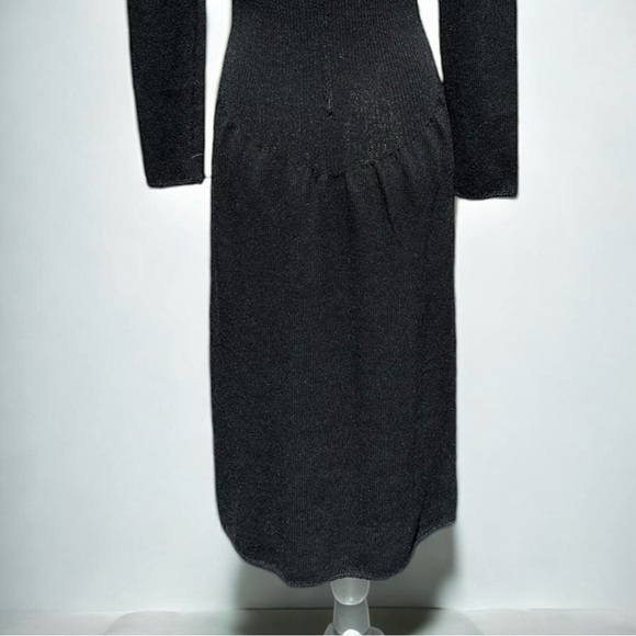 🌻VINTAGE 1980s Pat Sandler for Wellmore Black Knit Sequined Dress Tagged Size 8 - Picture 11 of 14